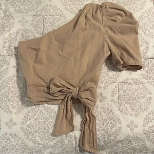 DO+BE Tan One-Shoulder Top